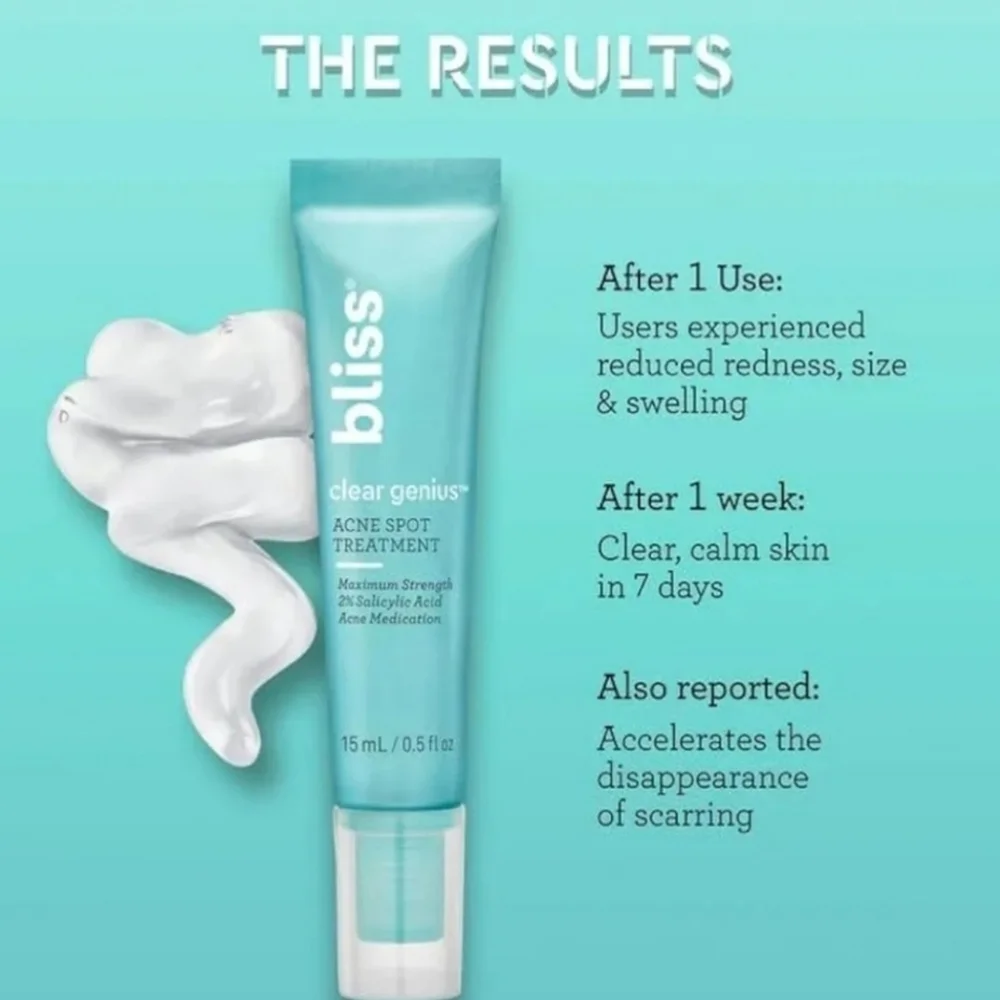 Bliss Clear Genius Acne Spot Treatment with 2% Salicylic Acid, 15ml, NWOB - Picture 7 of 8